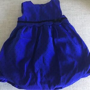 Bubble Dress Royal Blue with Black Dots Have in 6-12 Months or 18-24 Months